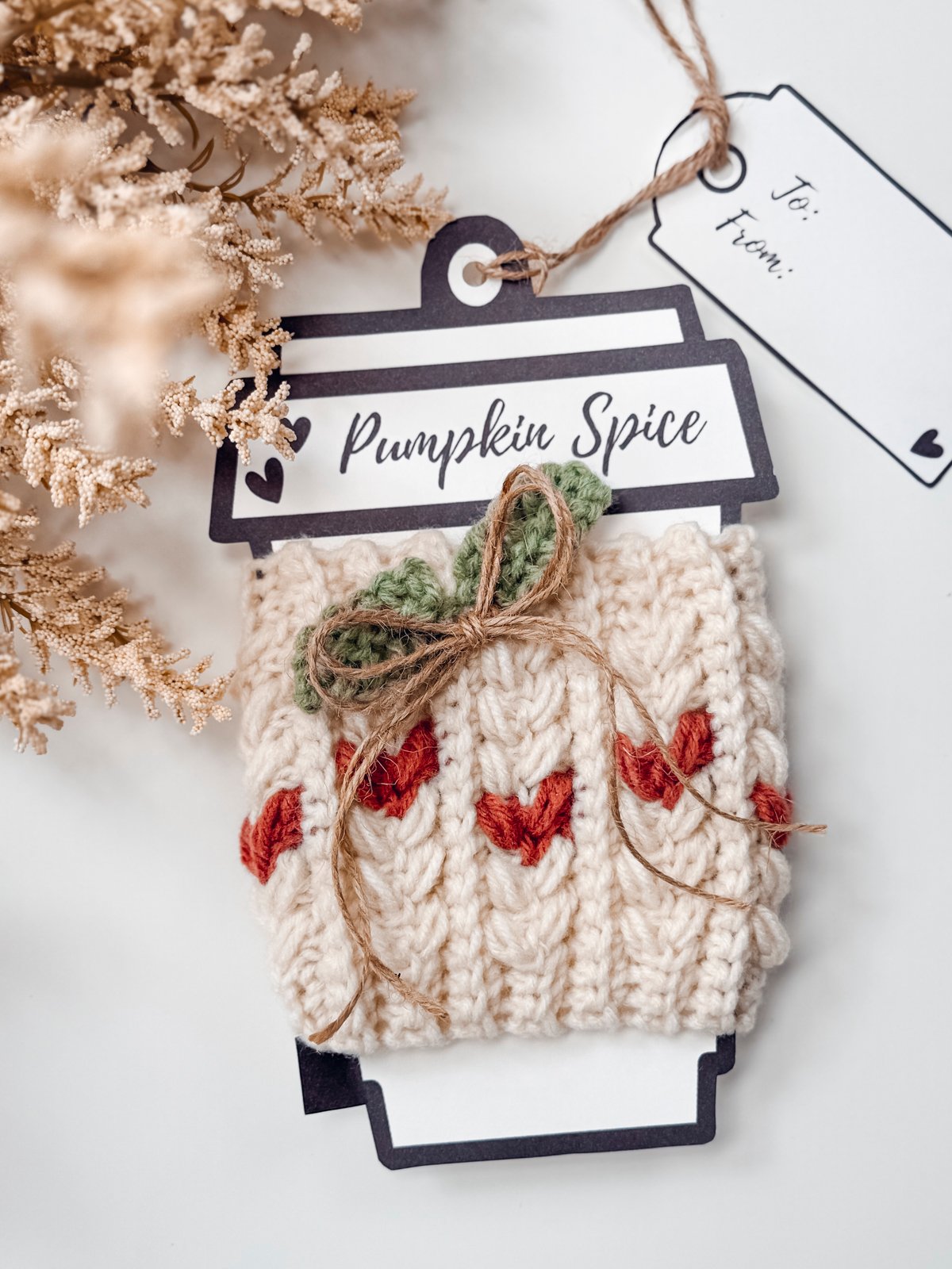 Wheat Stitch Pumpkin Coffee Cup Cozy Crochet Pattern product image (4)