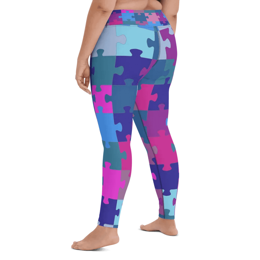 Multi-Colored Geometric Puzzle Pattern Yoga Leggings product image (11)