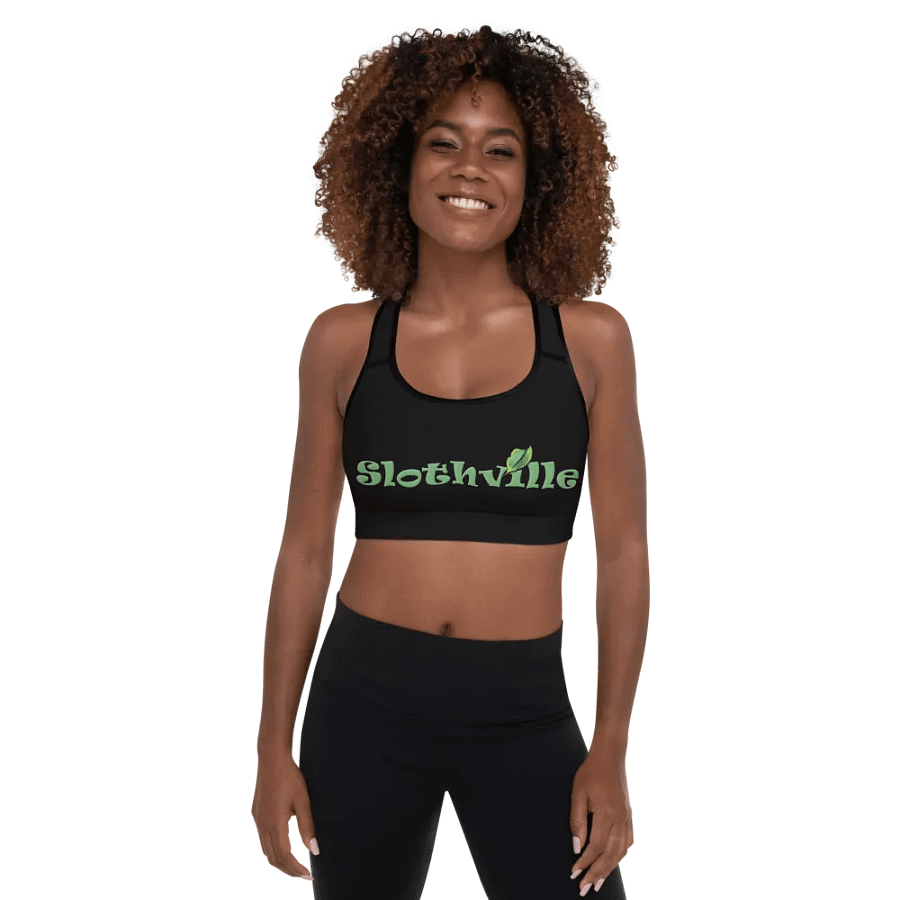 Slothville Leafy Green Sports Bra product image (1)