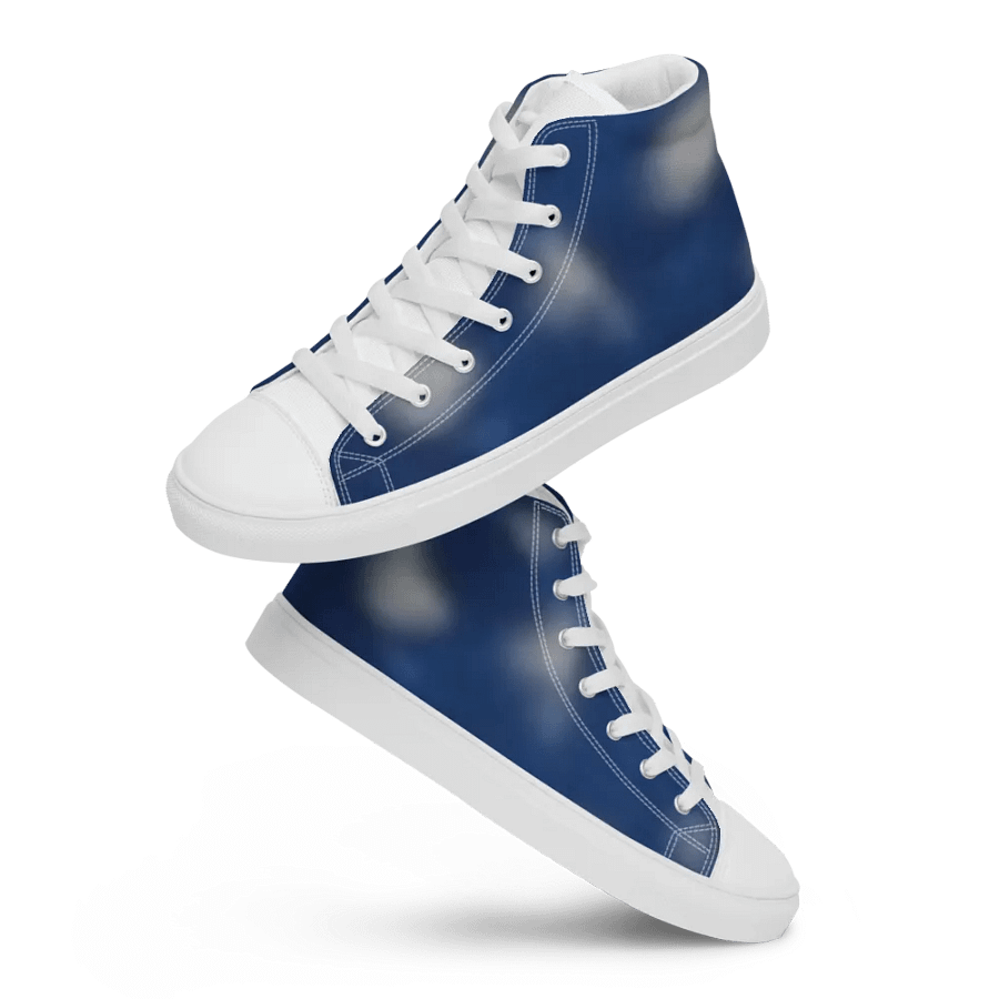 Men's cloudy blue high top canvas art sneakers / cloudy product image (12)