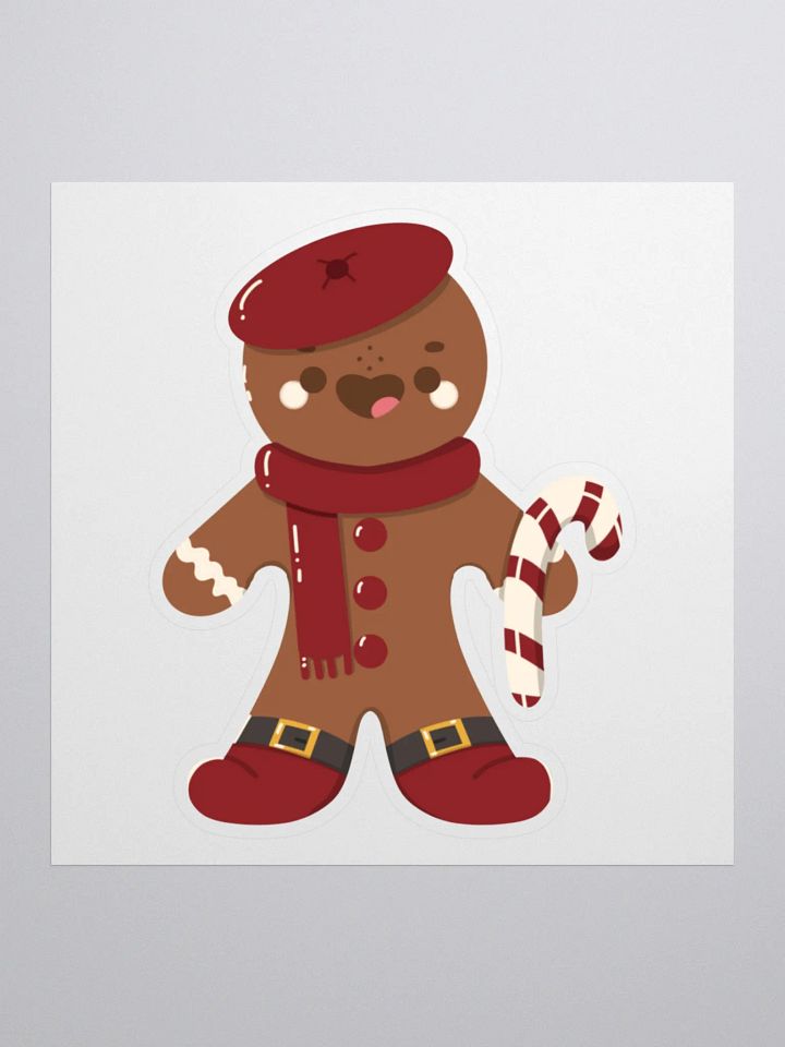 Cute Kawaii Gingerbread Man Kiss Cut Sticker product image (1)