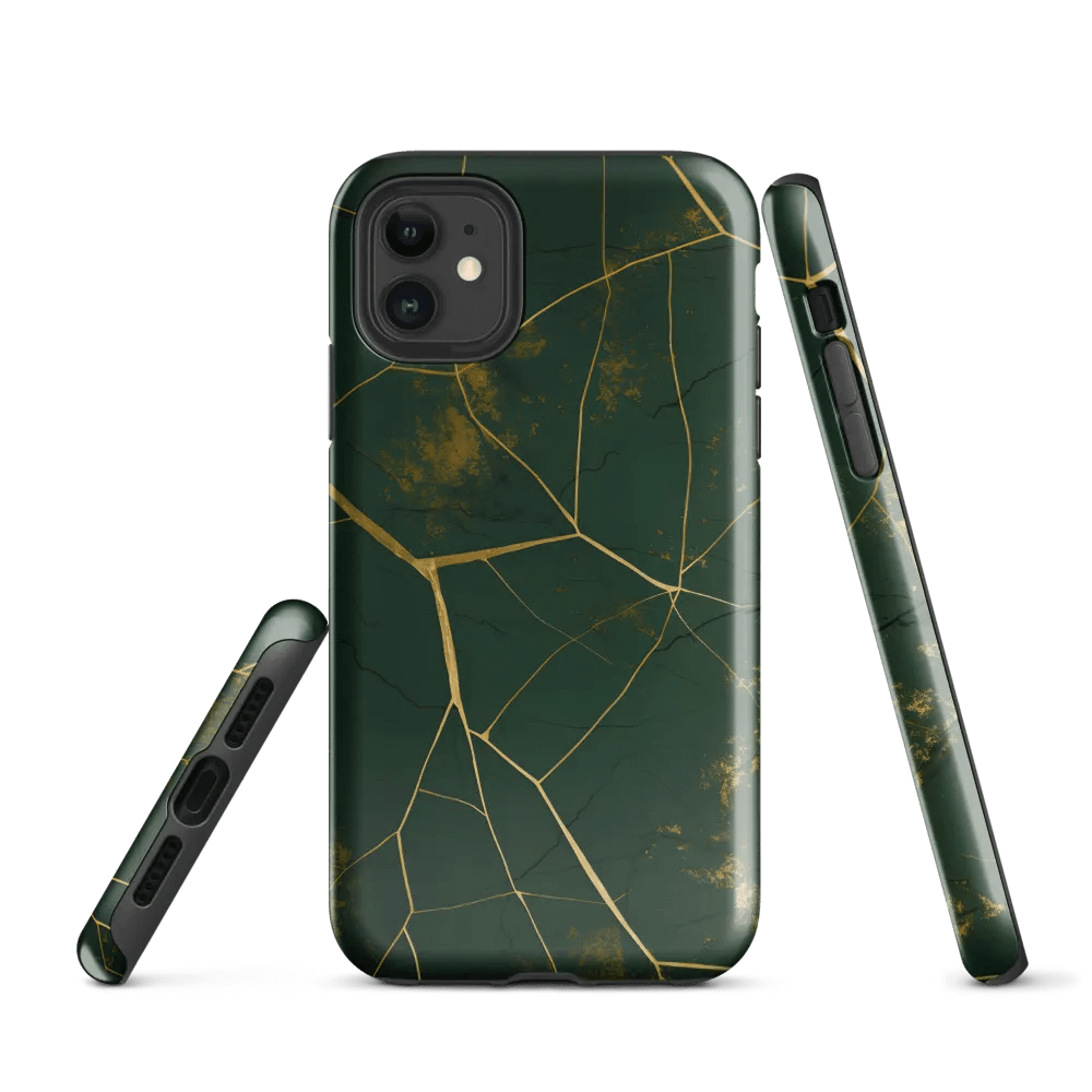 Green & Gold Kintsugi Tough iPhone Case product image (1)