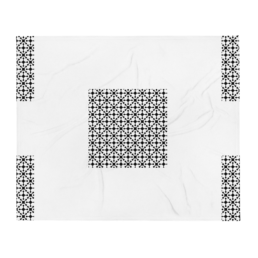 Black and White tiled patterned Printed Throw Blanket product image (3)