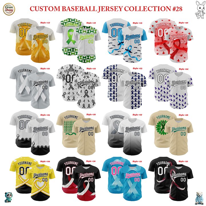 Authentic Baseball Jersey, Custom Baseball Jersey, Personalized Sport Jersey, Colorful, Flowers, Number, Logo, Love, Ribbon product image (2)