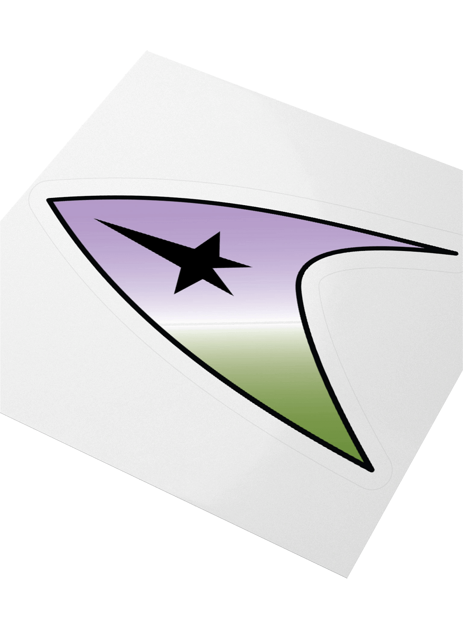 Genderqueer Pride Gradient Starfleet Sticker product image (8)