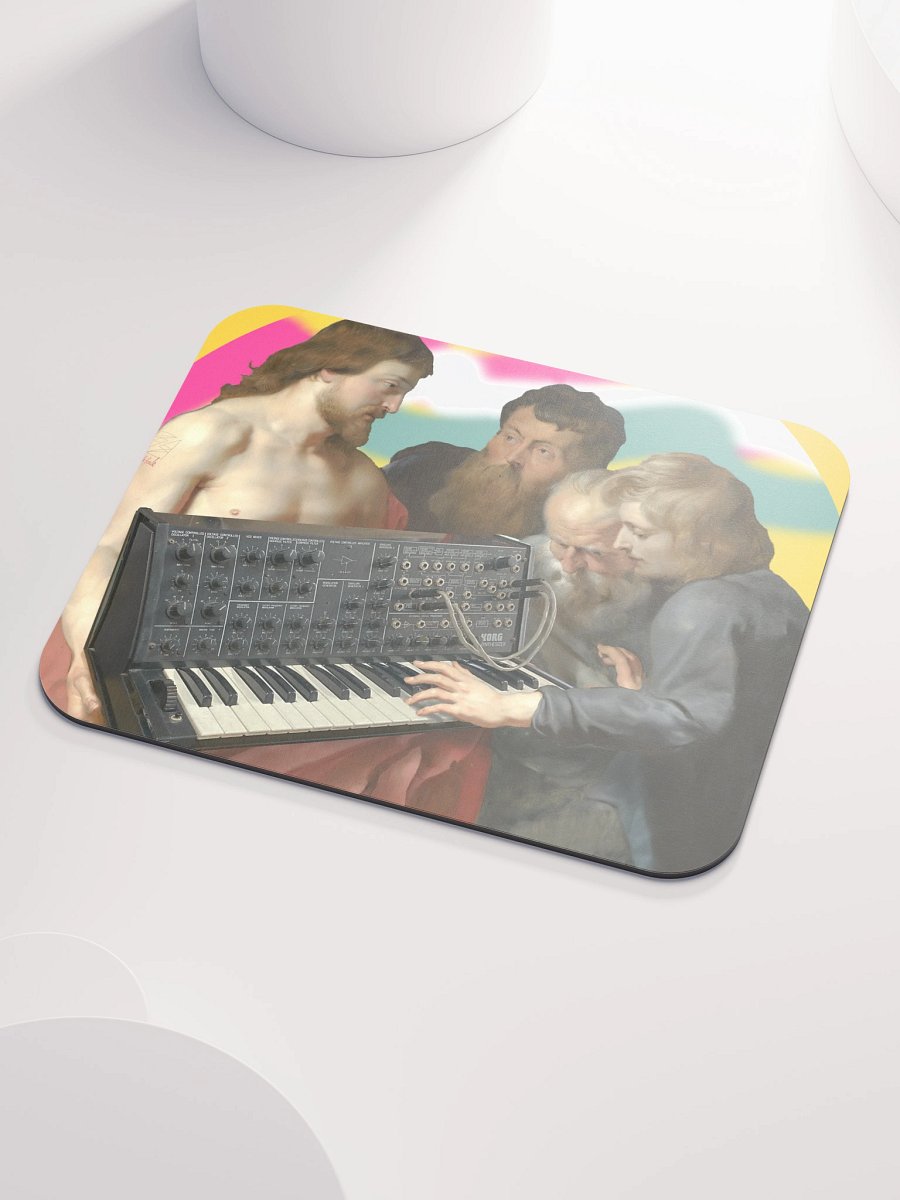 He died for our synths, by Frank Fonik (Japanese Korg MS 20) EDM Techno Classic Mouse Pad product image (4)