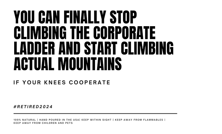 Funny retirement gift for colleague rock climber, hiker soy wax vegan candle product image (2)