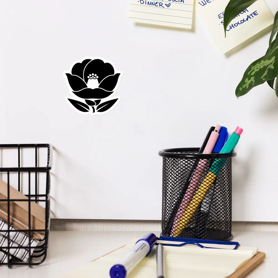 Nest of Smoke Tsubaki Crest (Black) ✦ Die-Cut Magnets product image (10)