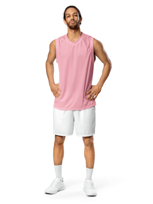 Plain Color Pink Basketball Jersey product image (5)