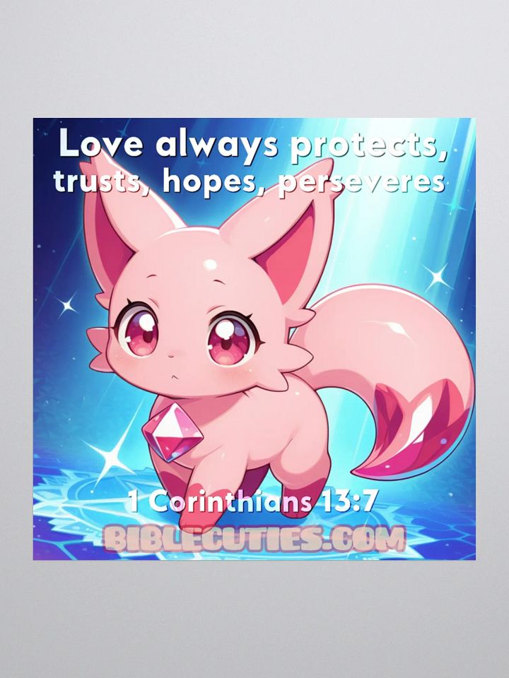 Bible Cuties Joanna - Love always protects, trusts, hopes perserveres Sticker . product image (2)
