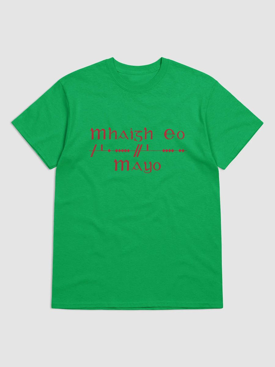Mayo/Maigh Eo, Scholastic style Ogham Green printed T-shirt product image (1)