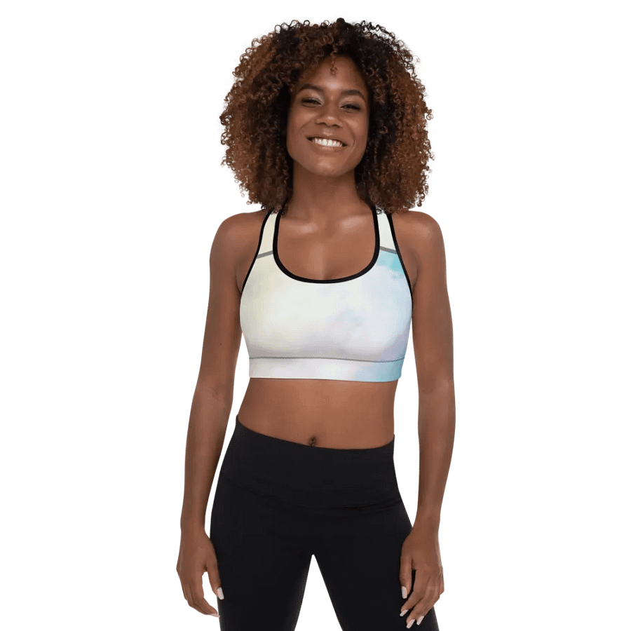Blur cloud rainbow Design Padded Sports Bra - v1 product image (7)