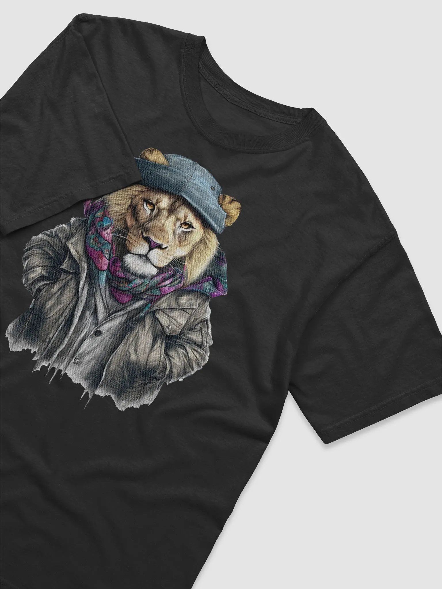 Lion wearing a jackets hat and a scarf product image (3)