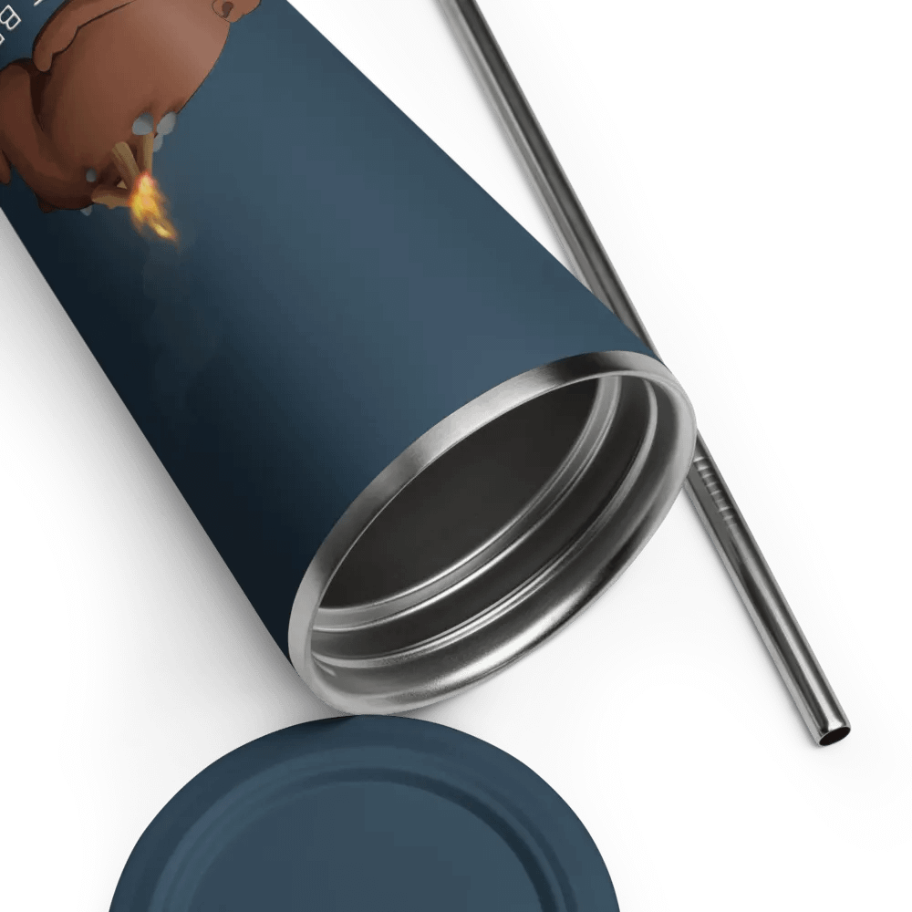 Camp Fire Bear Insulated Tumbler with a Straw product image (3)