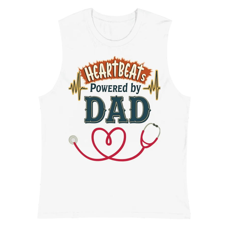 Heartbeats Powered by dad Muscle Tank product image (2)