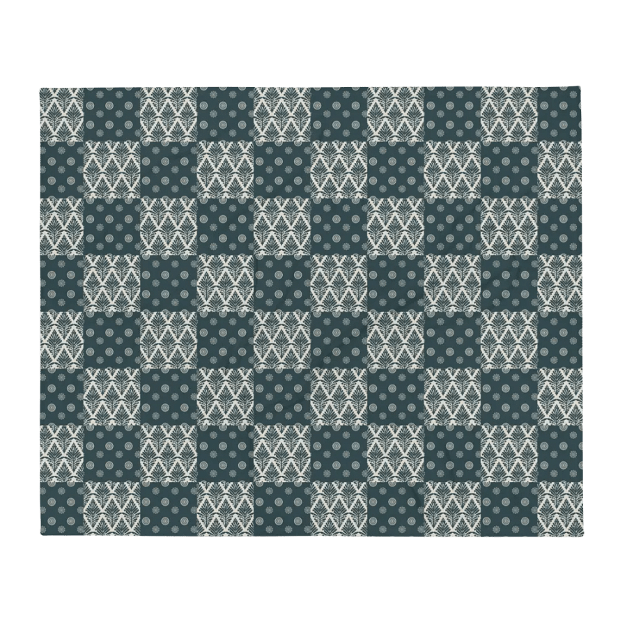 Boho Patchwork Dark Slate Grey Throw Blanket product image (12)