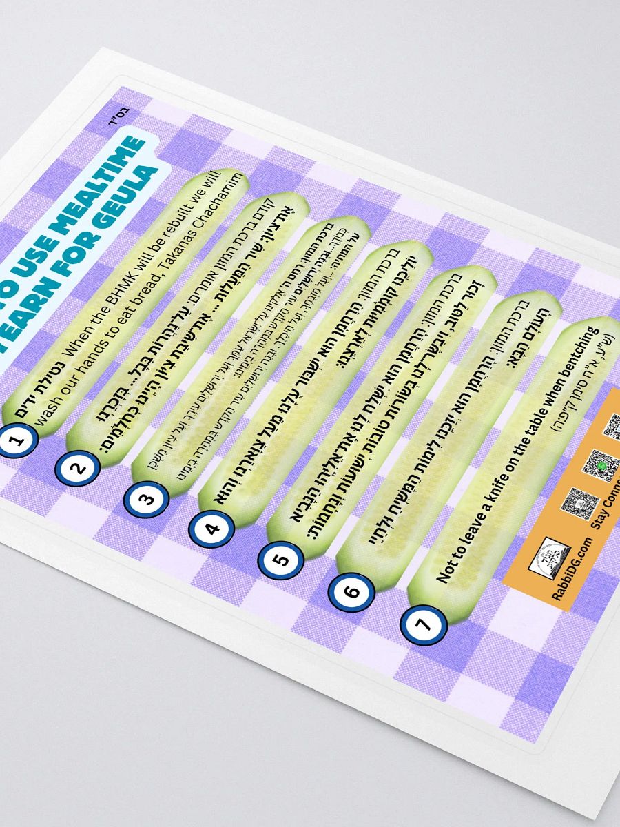 Sticker - 7 Ways to Yearn for Geulah During Mealtime product image (2)
