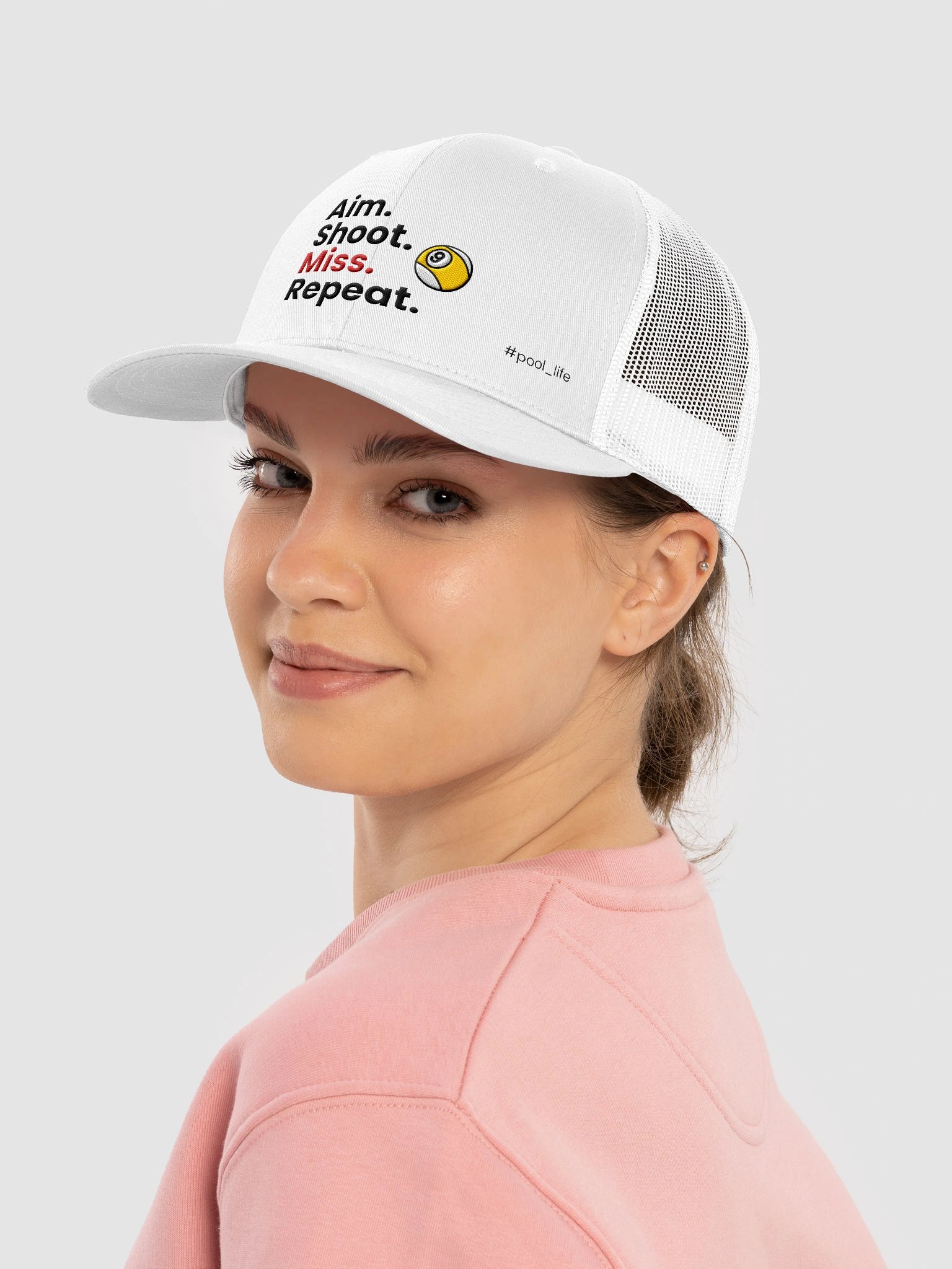 9-Ball Pool Life Cap (Trucker - White) product image (4)