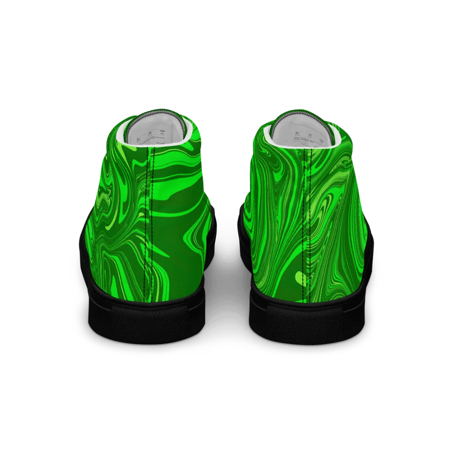 Women's High Top Canvas Shoes - Different Shades of Green Digital Fluid Art product image (4)