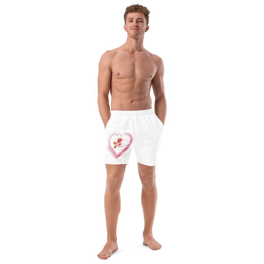 Golden Rose Heart All-Over Swim Trunks product image (11)