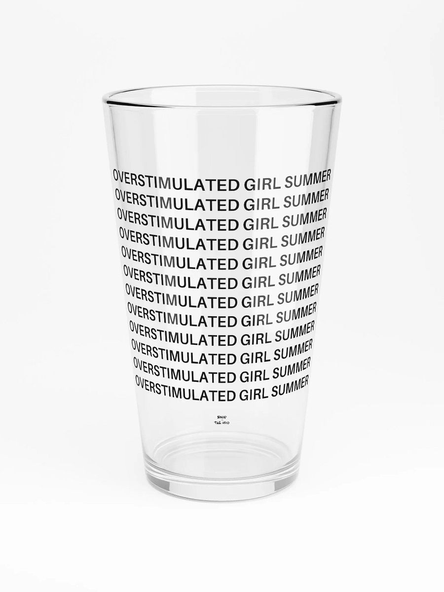 OVERSTIMULATED GIRL SUMMER black pint glass product image (3)