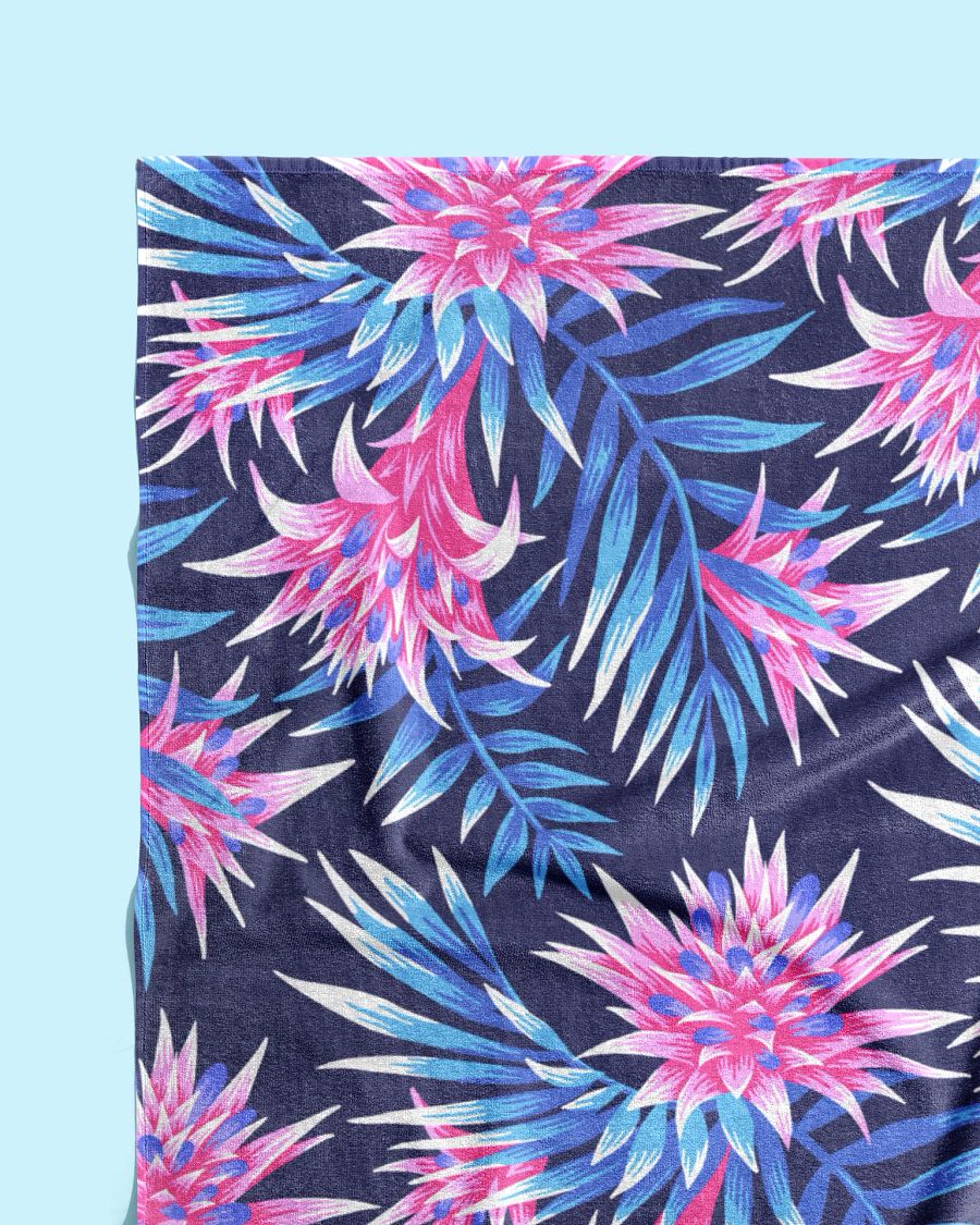 Beach Towel - Fasciata Tropical / Blue & Pink product image (3)