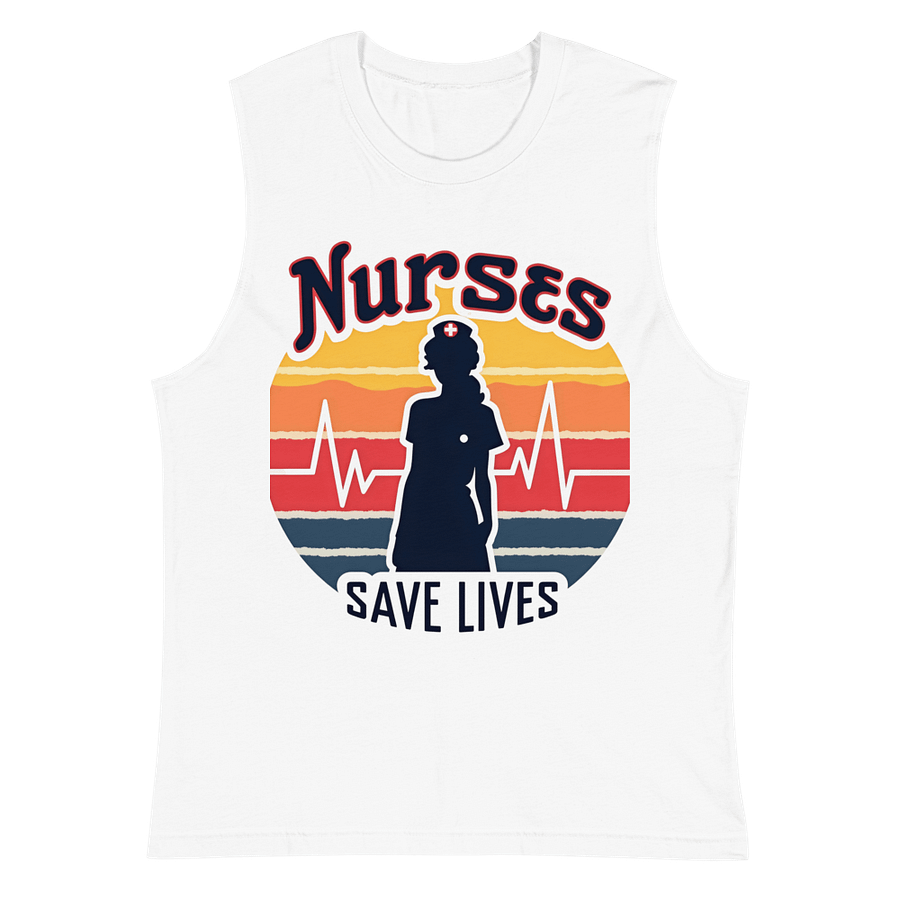 Sunset Silhouette Nurses Save Lives Muscle Tank product image (2)