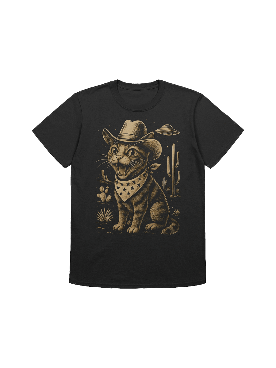 UFO Cowboy Tabby Cat T-Shirt product image (3)