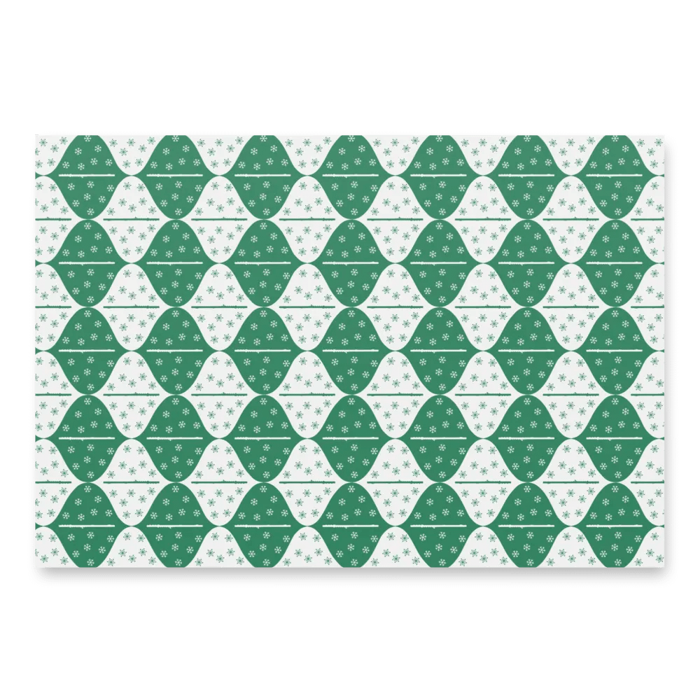 Flutes and Snowflakes - C Flute - Green Gift Wrap Paper product image (5)