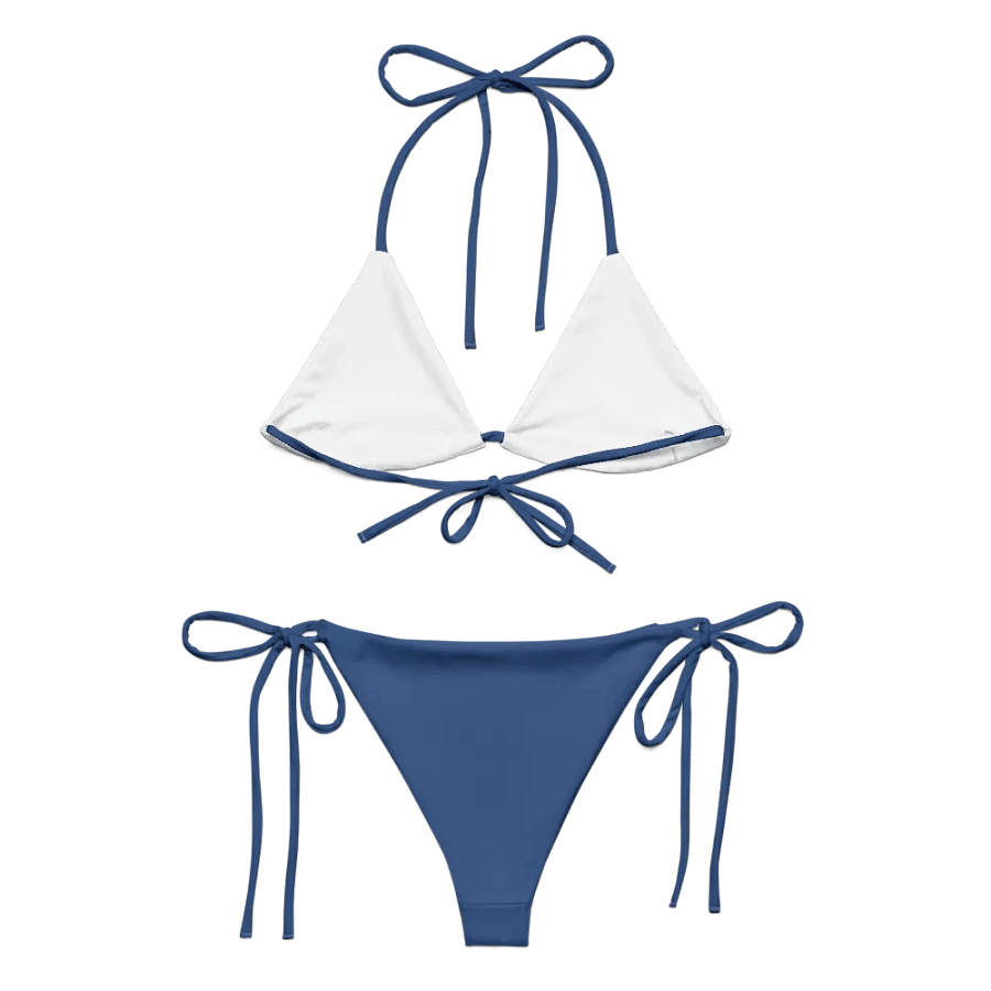 Blue Flowers Low Rise Cheeky String Bikini With Blue Bottoms product image (9)