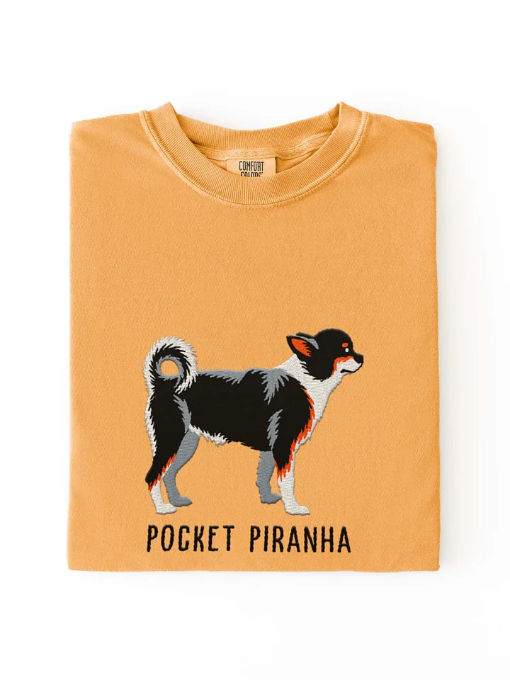Pocket Piranha T-Shirt(Embroidered) of a Chihuahua(Tricolor) product image (1)