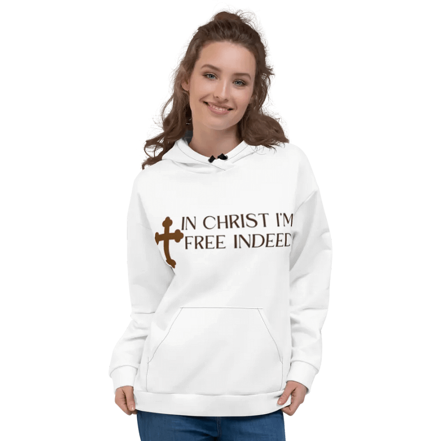 In Christ I'm free indeed recycled Unisex Hoodie product image (4)