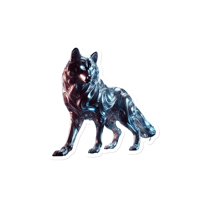 Liquid Metal Wolf #1 Die-Cut Magnet product image (2)
