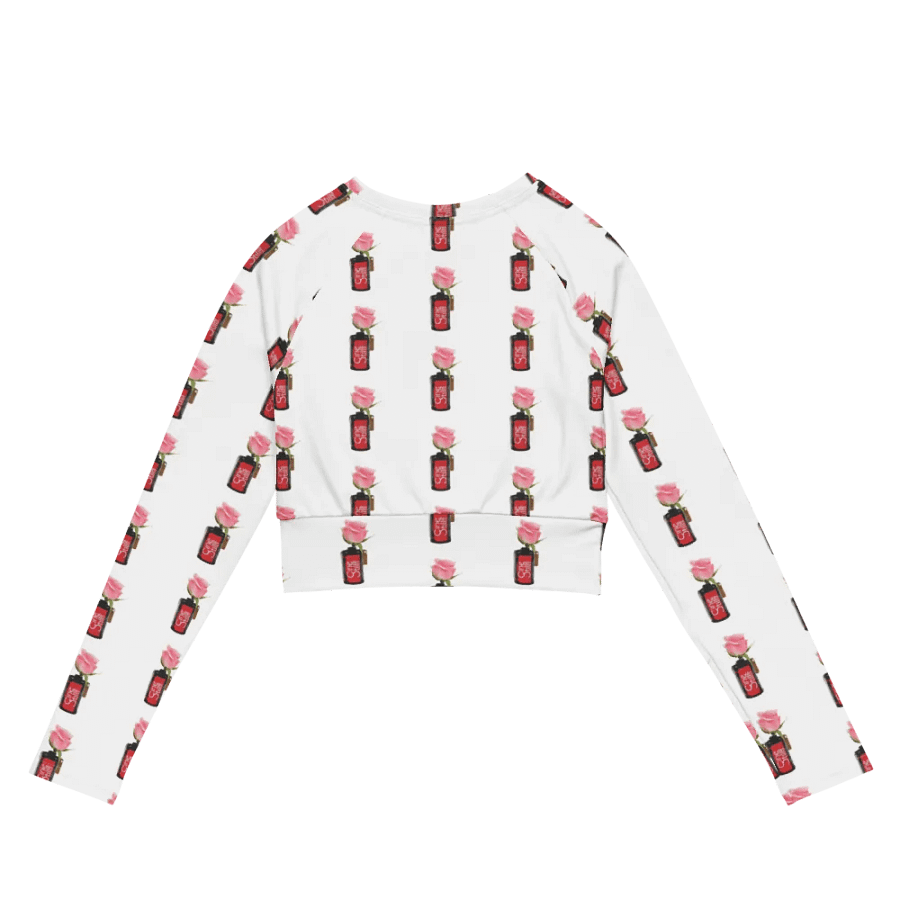 Cinestill Rose Continuous Pattern Jersey Sleeved Crop Top product image (7)