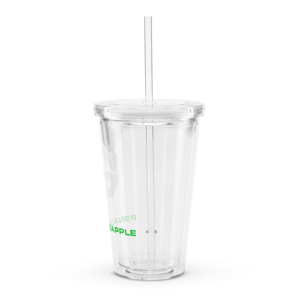 P3nAlPineapple - White Logo Double Wall Clear Plastic Tumble (16oz) product image (4)