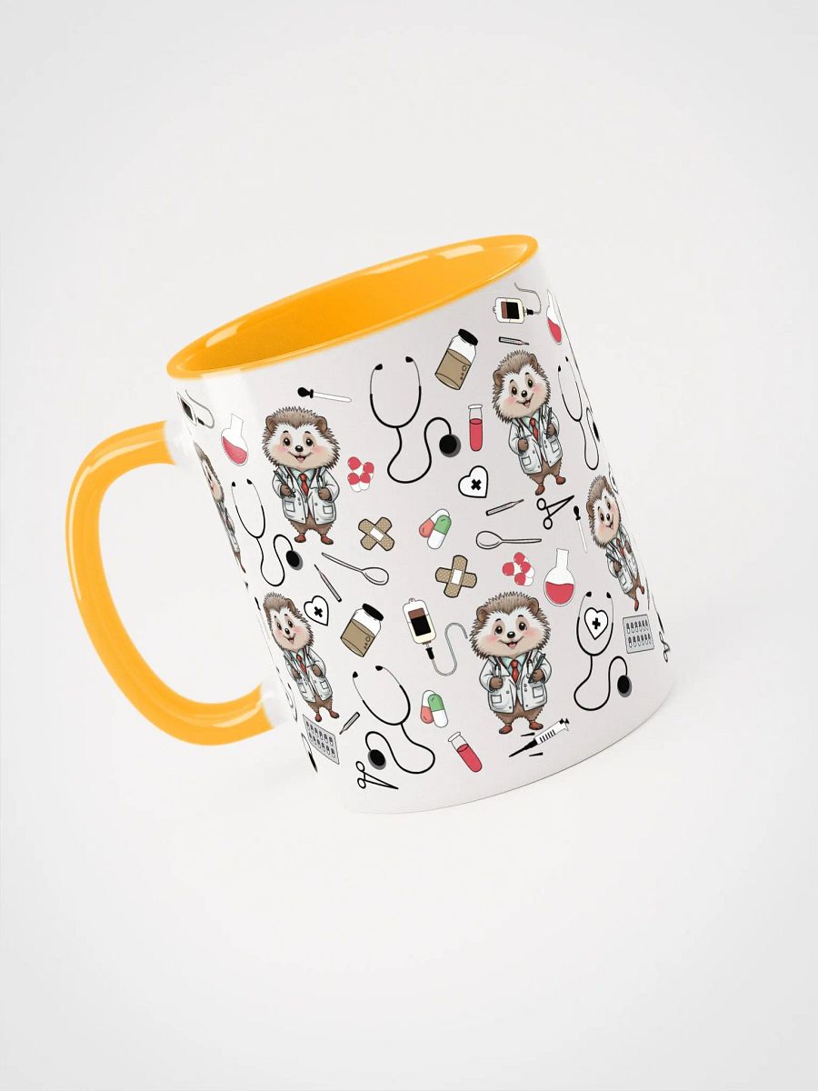 Cute Medical Coat Hedgehog Ceramic Mug product image (28)