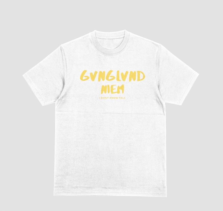 Gvnglvnd Bear tee (white/yellow colorway) product image (1)