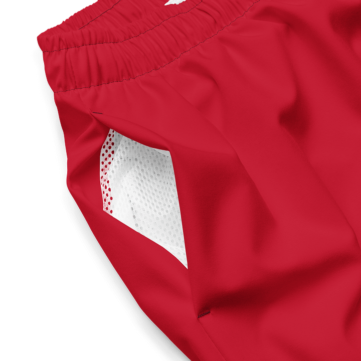 Sports Car Red Solid Color Men's Swim Trunks product image (1)