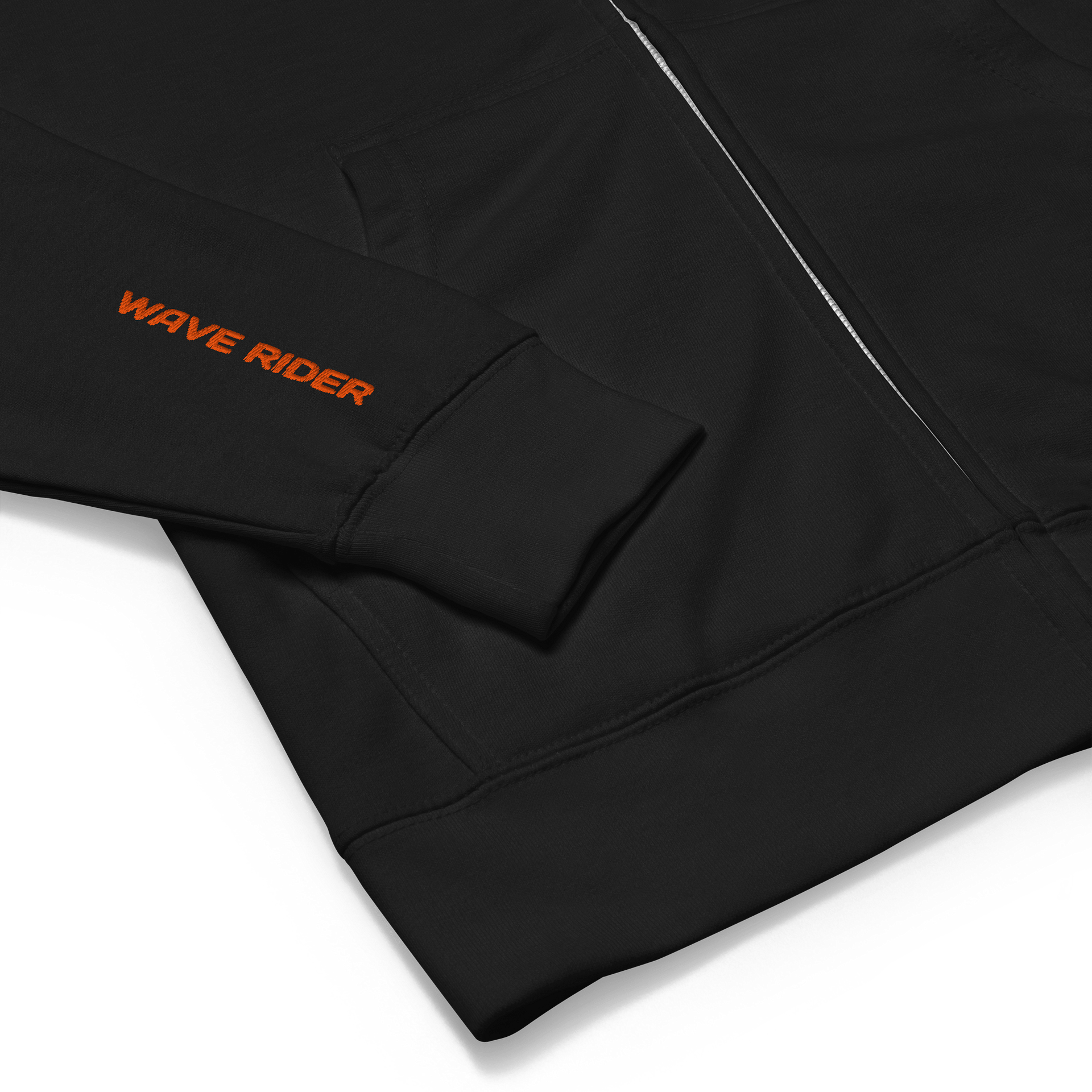 Embroidered Wave Rider Fleece Zip-Up Hoodie (Citrus) product image (8)