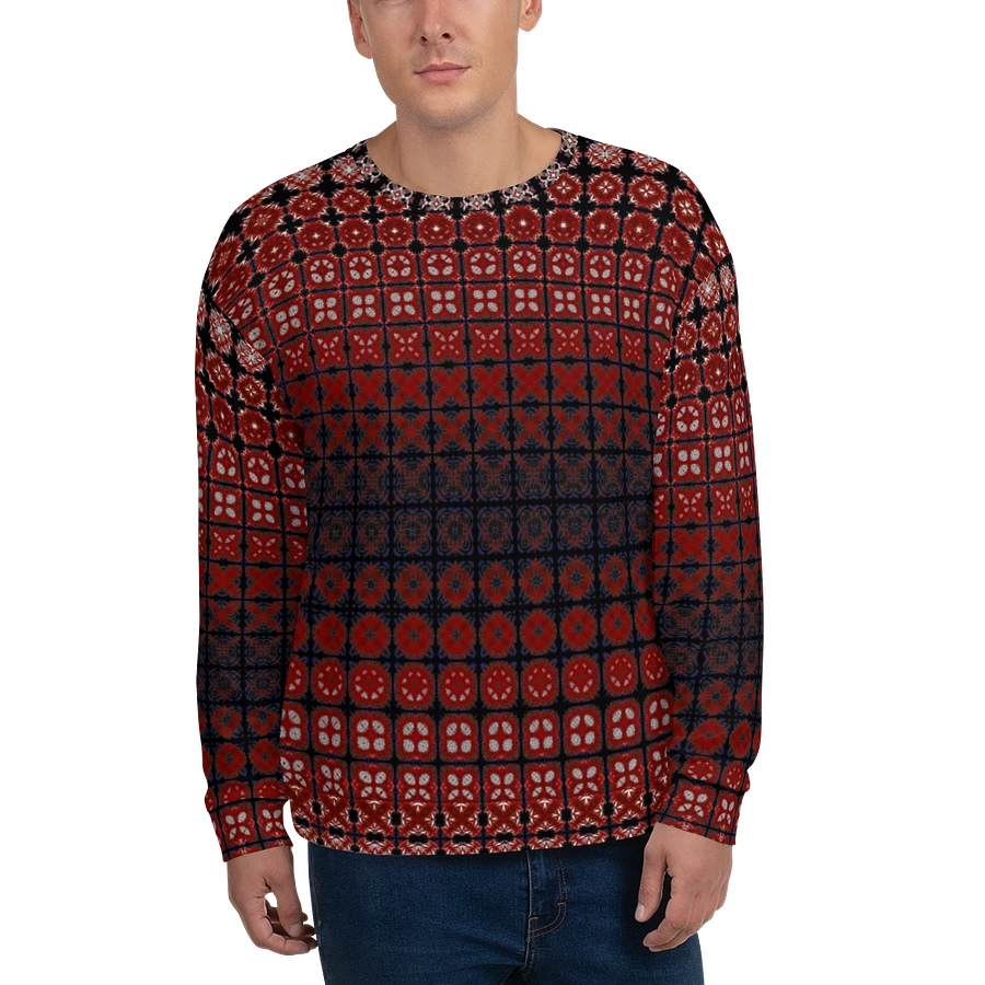 Abstract Red Squares Unisex All Over Print Sweatshirt product image (4)