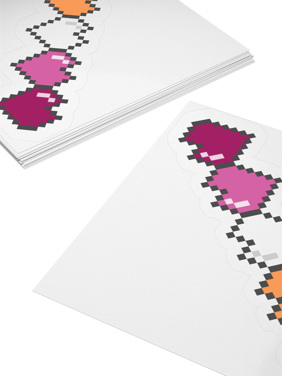 Lesbian Pixel Hearts Sticker product image (13)