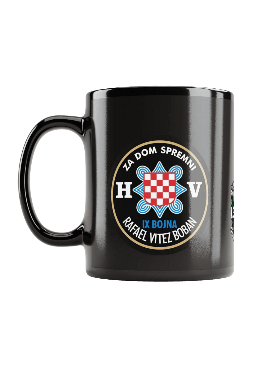 Patriotic Emblem Black Mug IX BOJNA HOS RAFAEL VITEZ BOBAN product image (12)