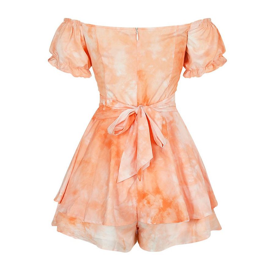 Women's Summer Short Sleeve Neck Pleated Floral Jumpsuit product image (7)