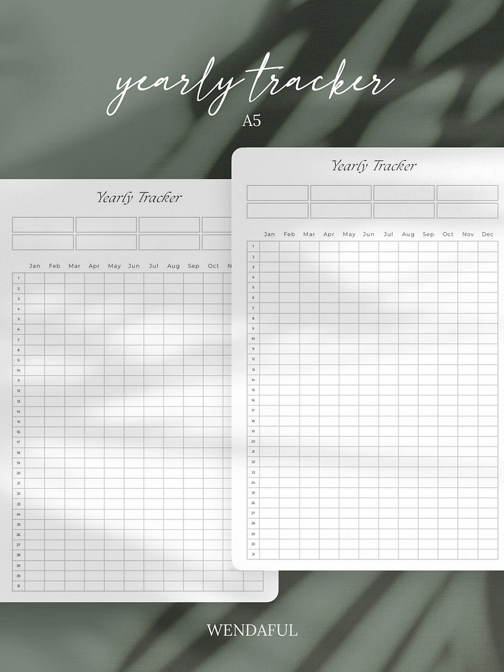 A5 Yearly Tracker Inserts | Year in Pixels Tracker | Visualize Your Year | Printable product image (1)