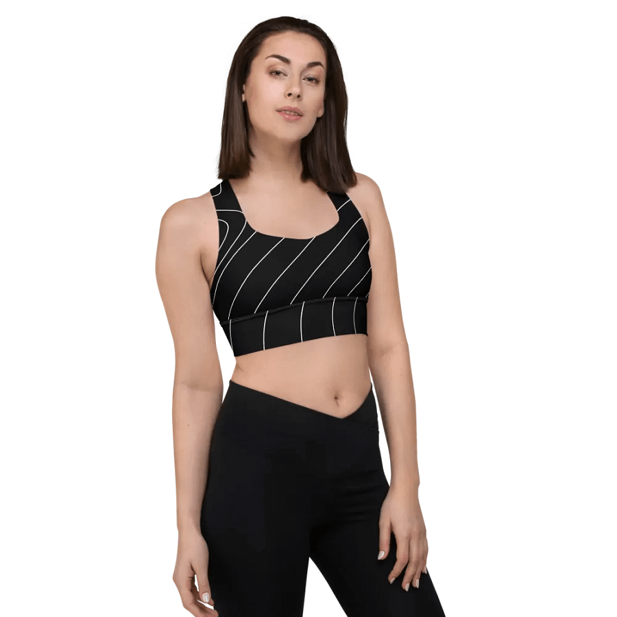 B/W Waves All-Over Print Sports Bra product image (3)