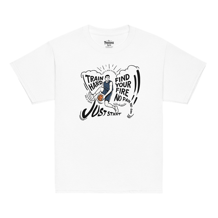 Youth Motivational Tee – Train Hard. Find Your Fire. Just Start. Basketball-Inspired Kids T-Shirt product image (52)