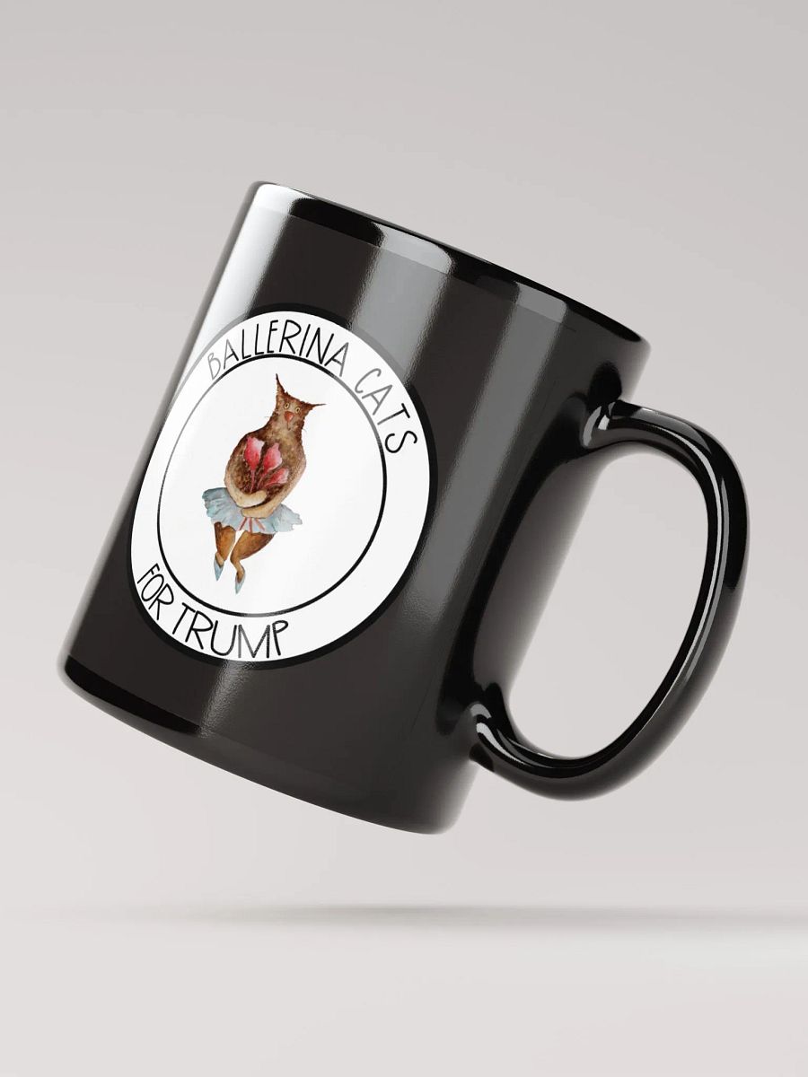 Ballerina Cat With Roses For Trump Black Mug product image (2)