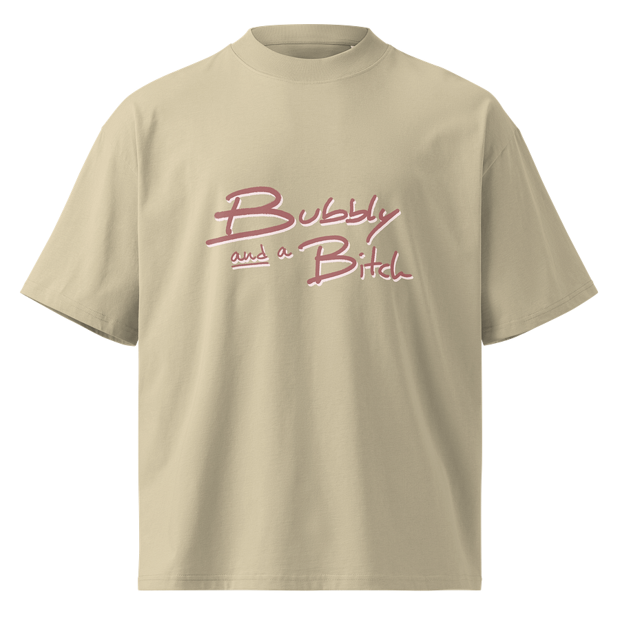 Bubbly and a B*tch (mauve print) unisex boxy tee product image (1)
