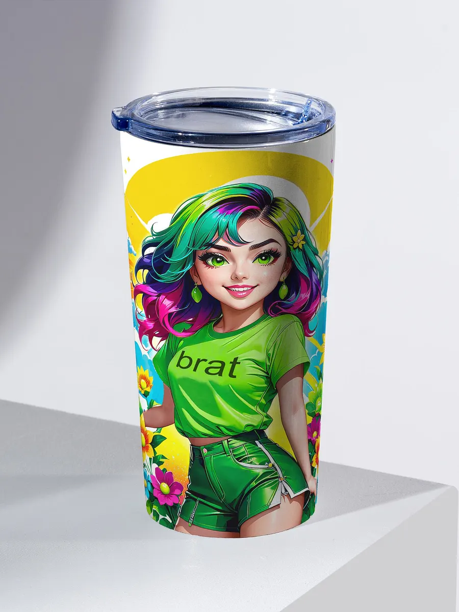 Brat 20 oz Tapered Stainless Steel Tumbler - White - Brat Life v3 product image (3)