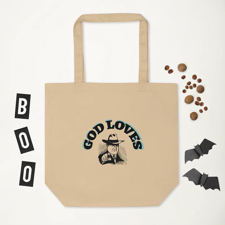 GOD LOVES YOU. Organic Cotton Statement Tote Bag product image (2)